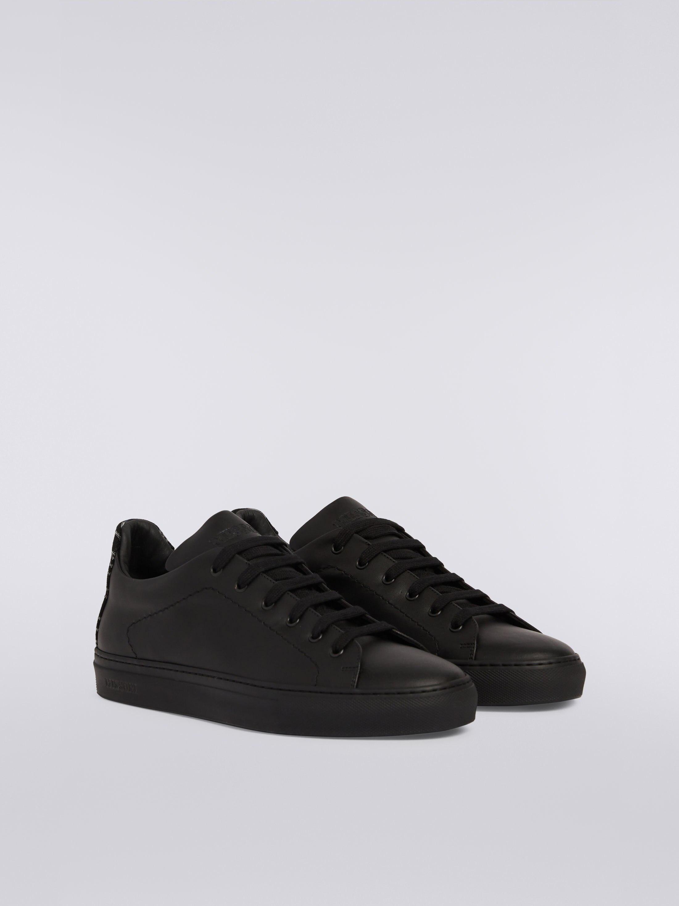 Leather trainers with slub insert Product Image