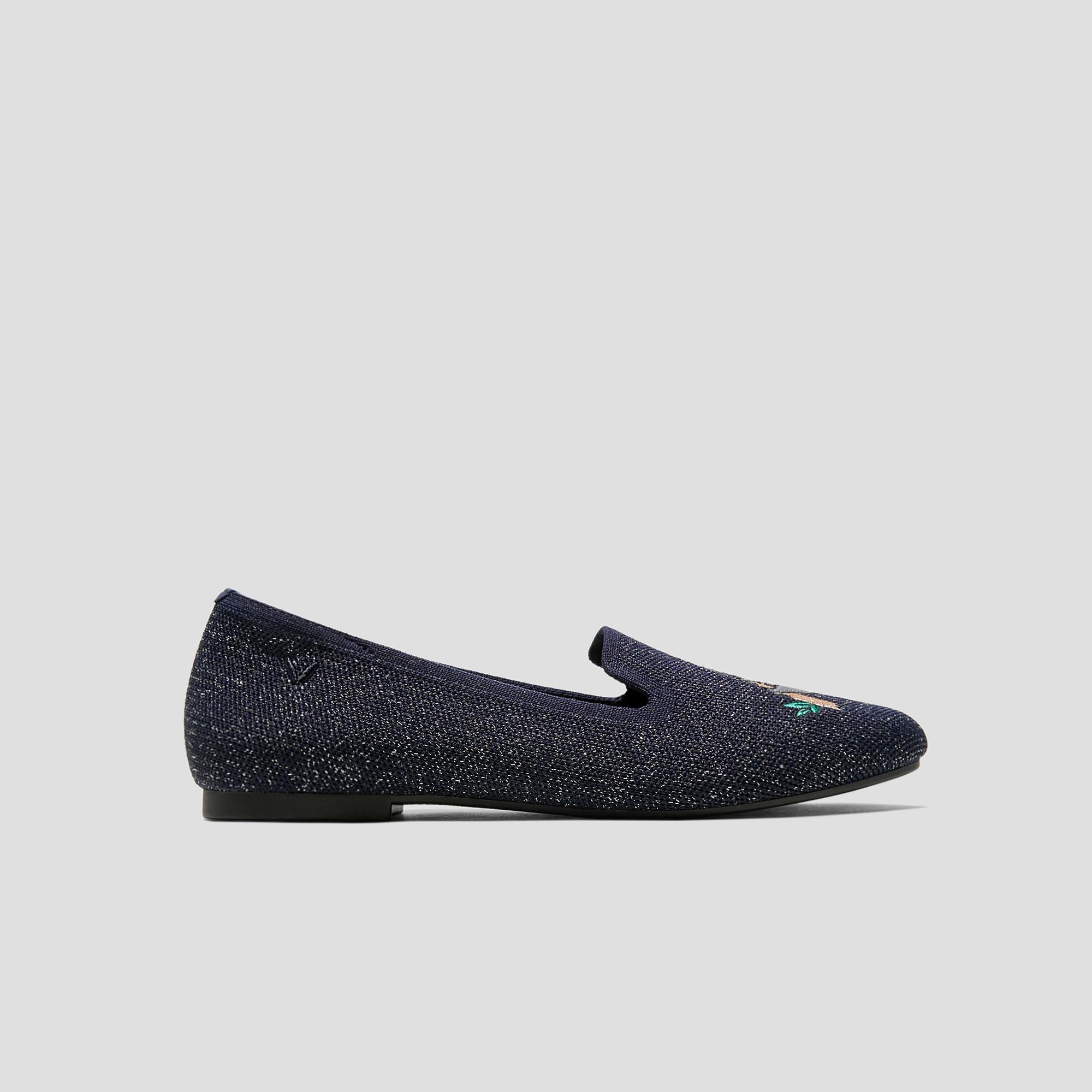 Round-Toe Embroidered Loafers (Audrey) Product Image