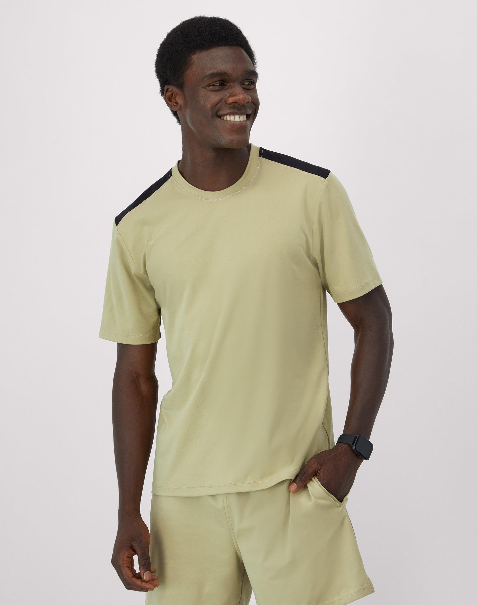 Hanes Moves Mens Air Mesh T-Shirt Herbal Olive Green S Product Image