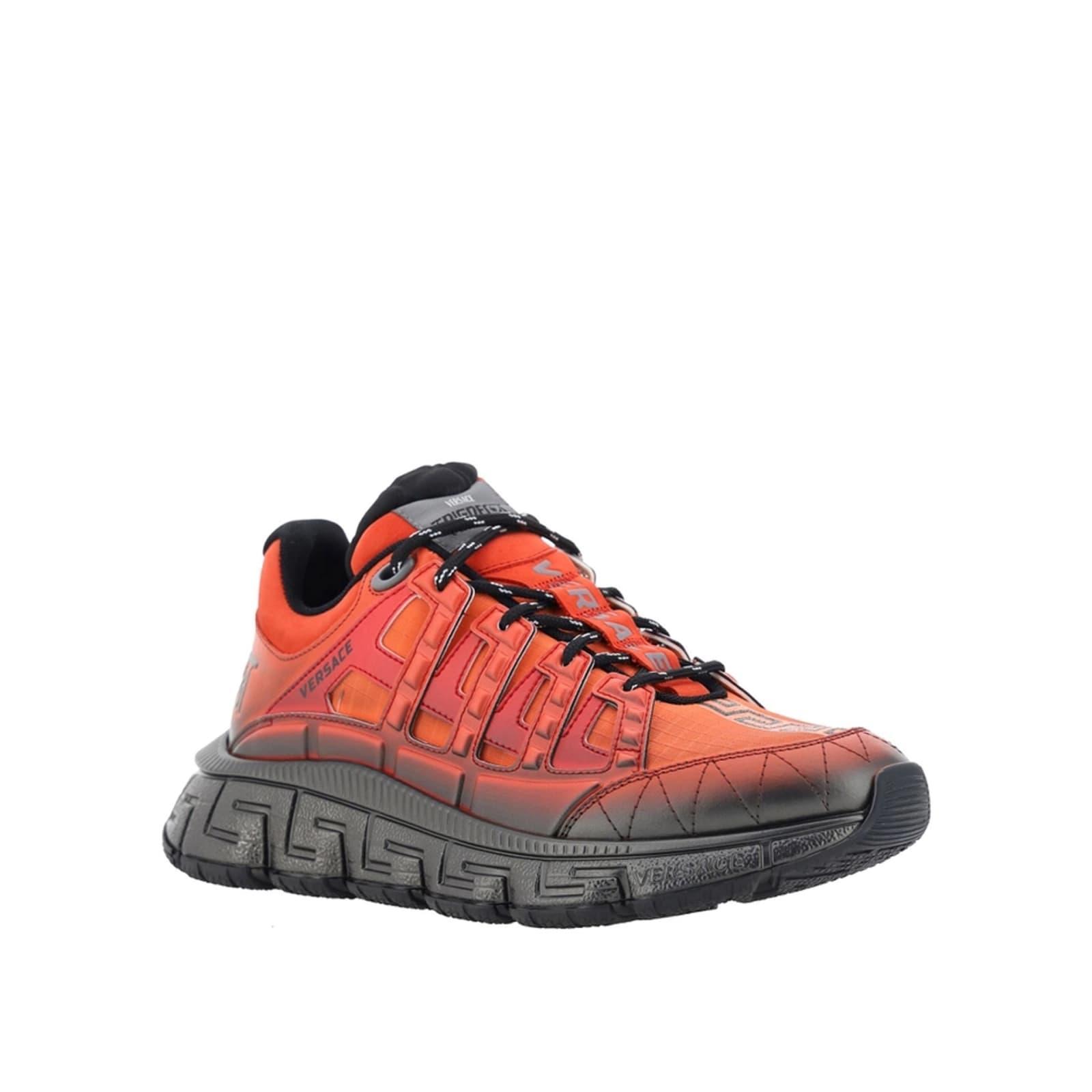 VERSACE Trigreca Sneakers In Orange Product Image