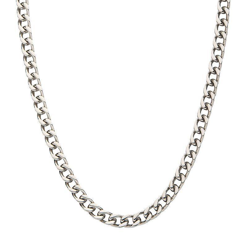 Mens Silver Tone Franco Chain Necklace Product Image