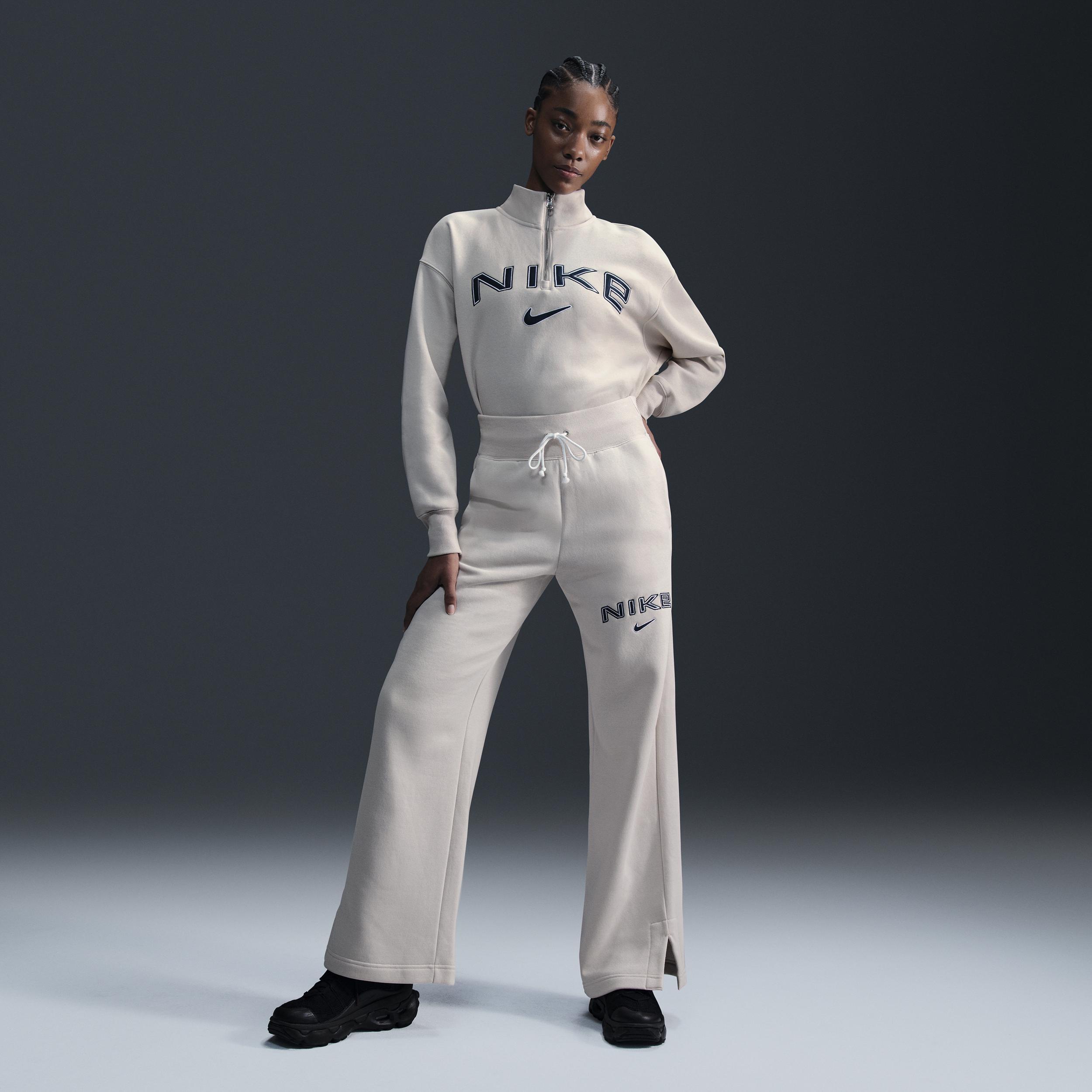 Womens Nike Sportswear Phoenix Fleece High-Waisted Wide-Leg Logo Pants Product Image