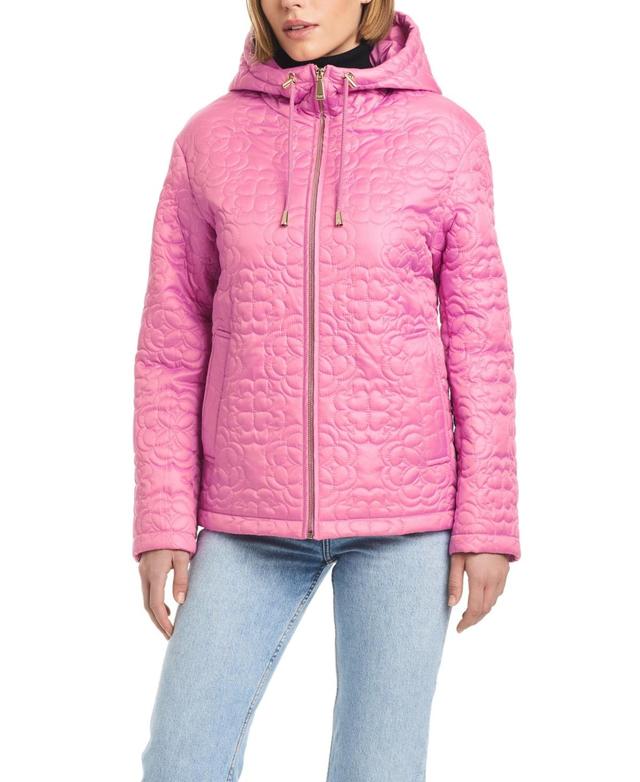 kate spade new york Womens Signature Zip-Front Water-Resistant Quilted Jacket Product Image