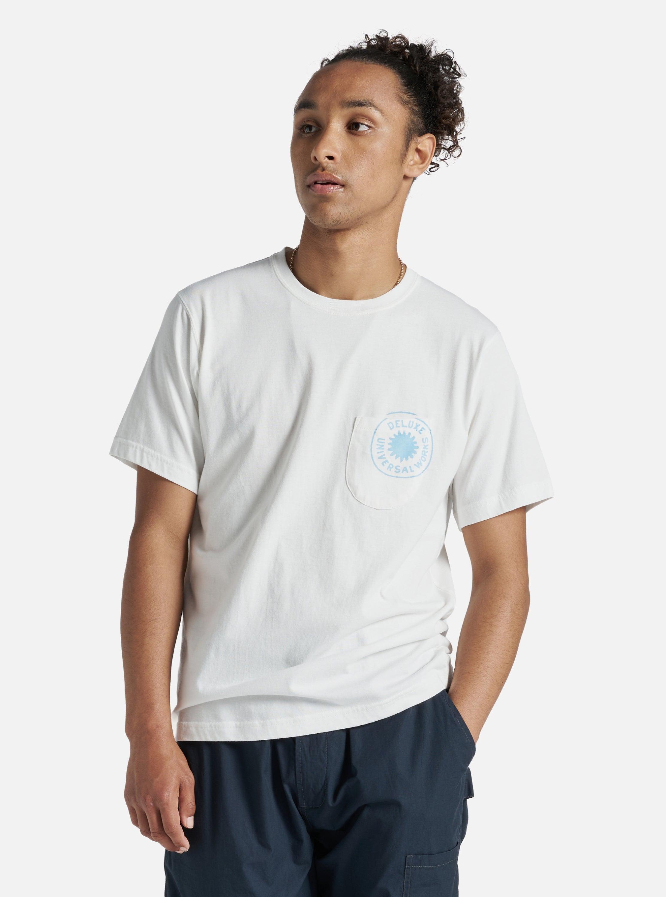 Universal Works Print Pocket Tee in Ecru Single Jersey Deluxe Product Image