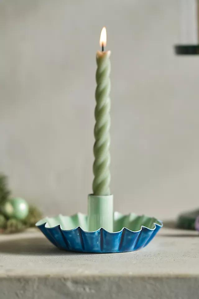 Ruffle Two-Tone Taper Candle Holder Product Image