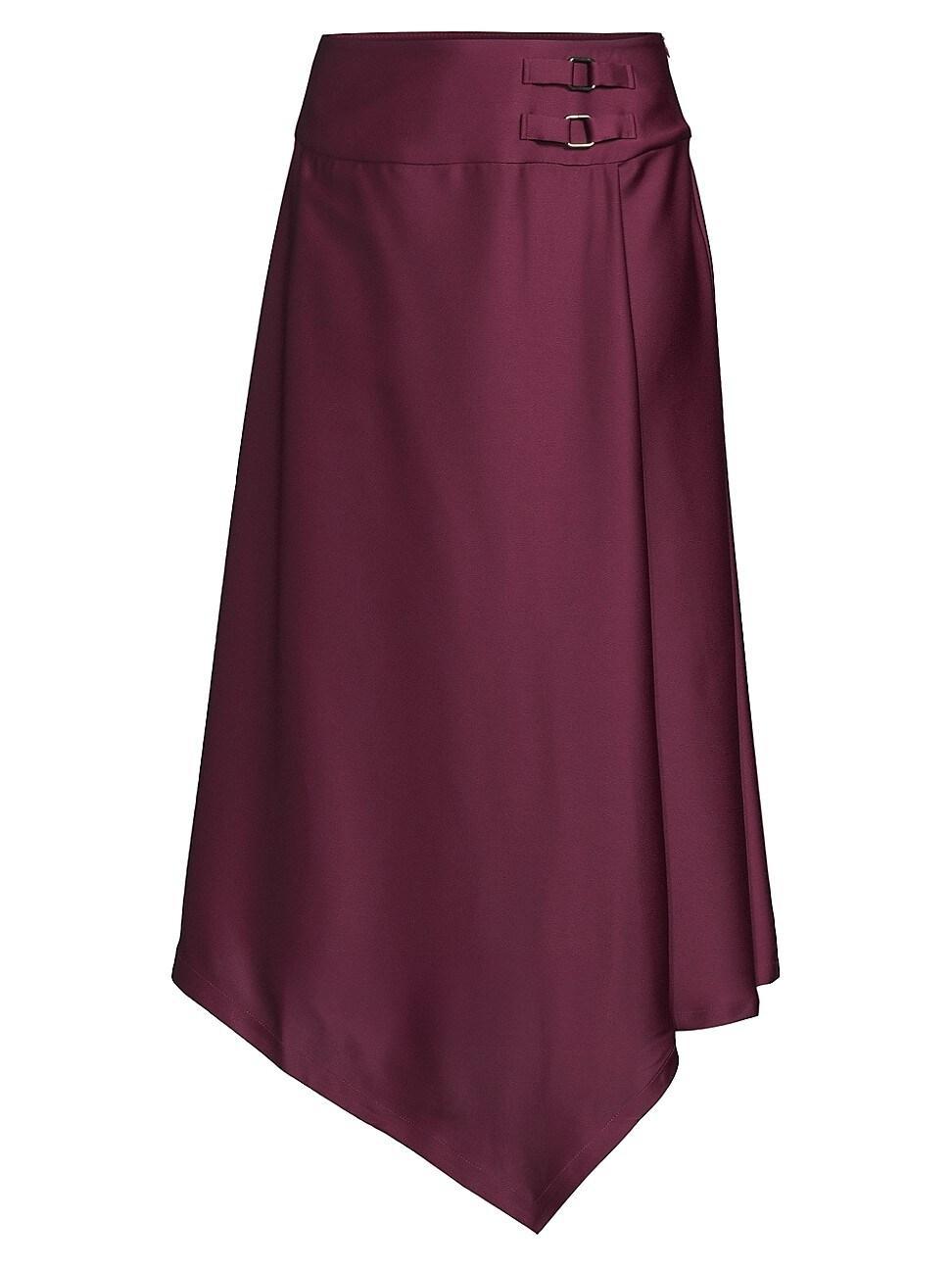 Womens Asymmetric Crepe Maxi Skirt Product Image