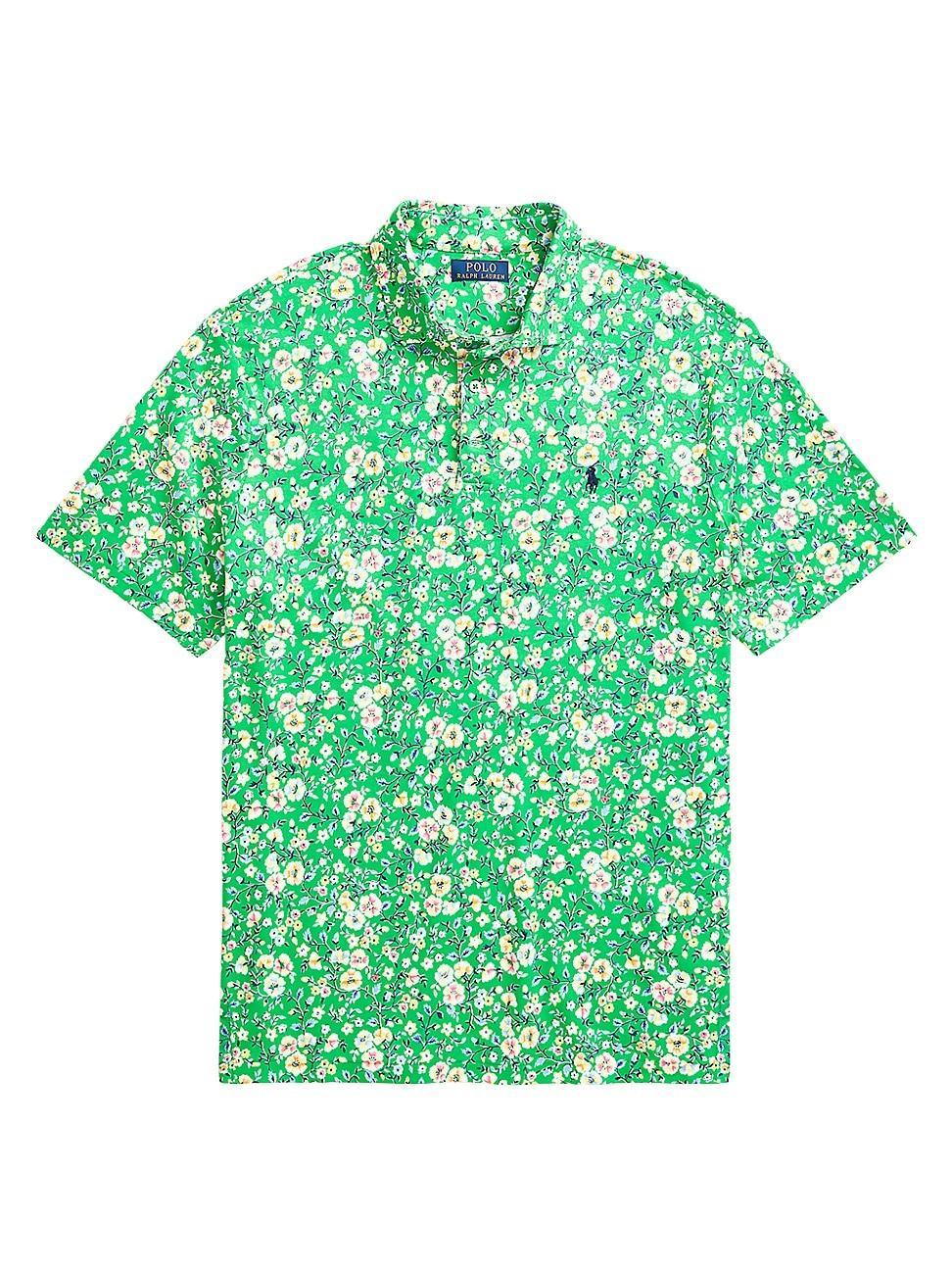 Polo Ralph Lauren Classic Fit Floral Soft Cotton Polo (Palais Floral Stem) Men's Short Sleeve Knit Product Image