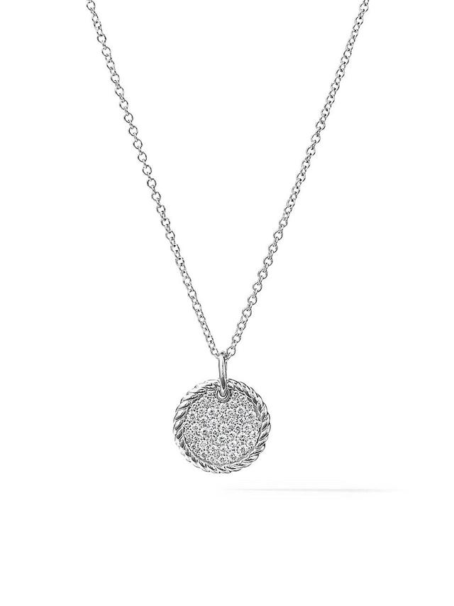 Womens Cable Collectibles Pav Charm Necklace with Diamonds in 18K Gold Product Image