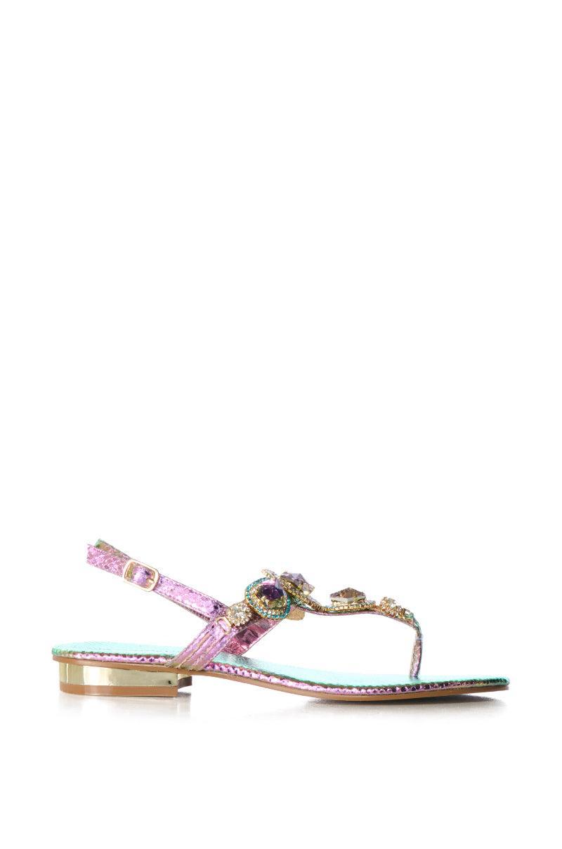 AZALEA WANG OKI EMBELLISHED SANDAL IN MULTI Product Image