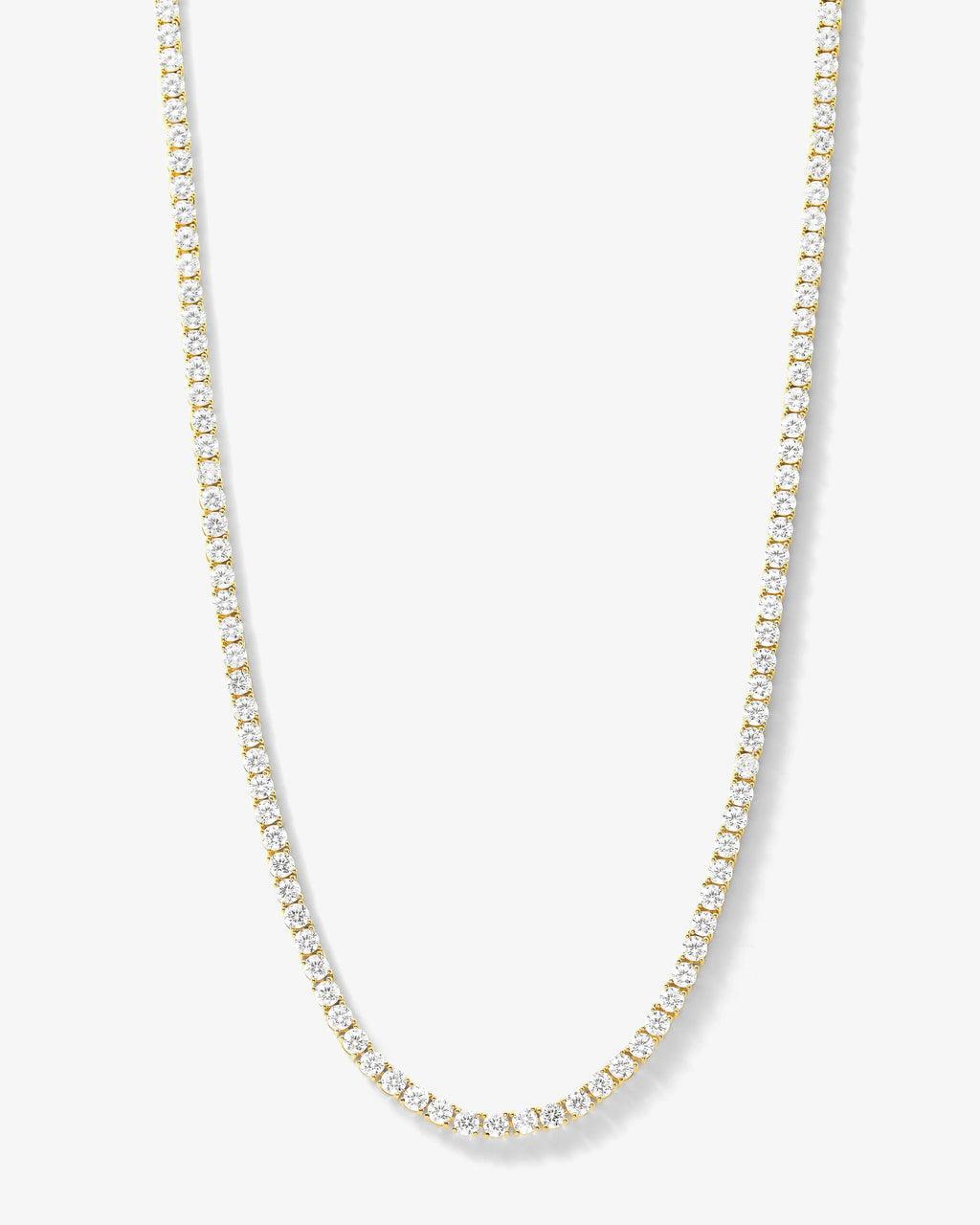 Grand Heiress Tennis Necklace 24" - Gold|White Diamondettes Product Image