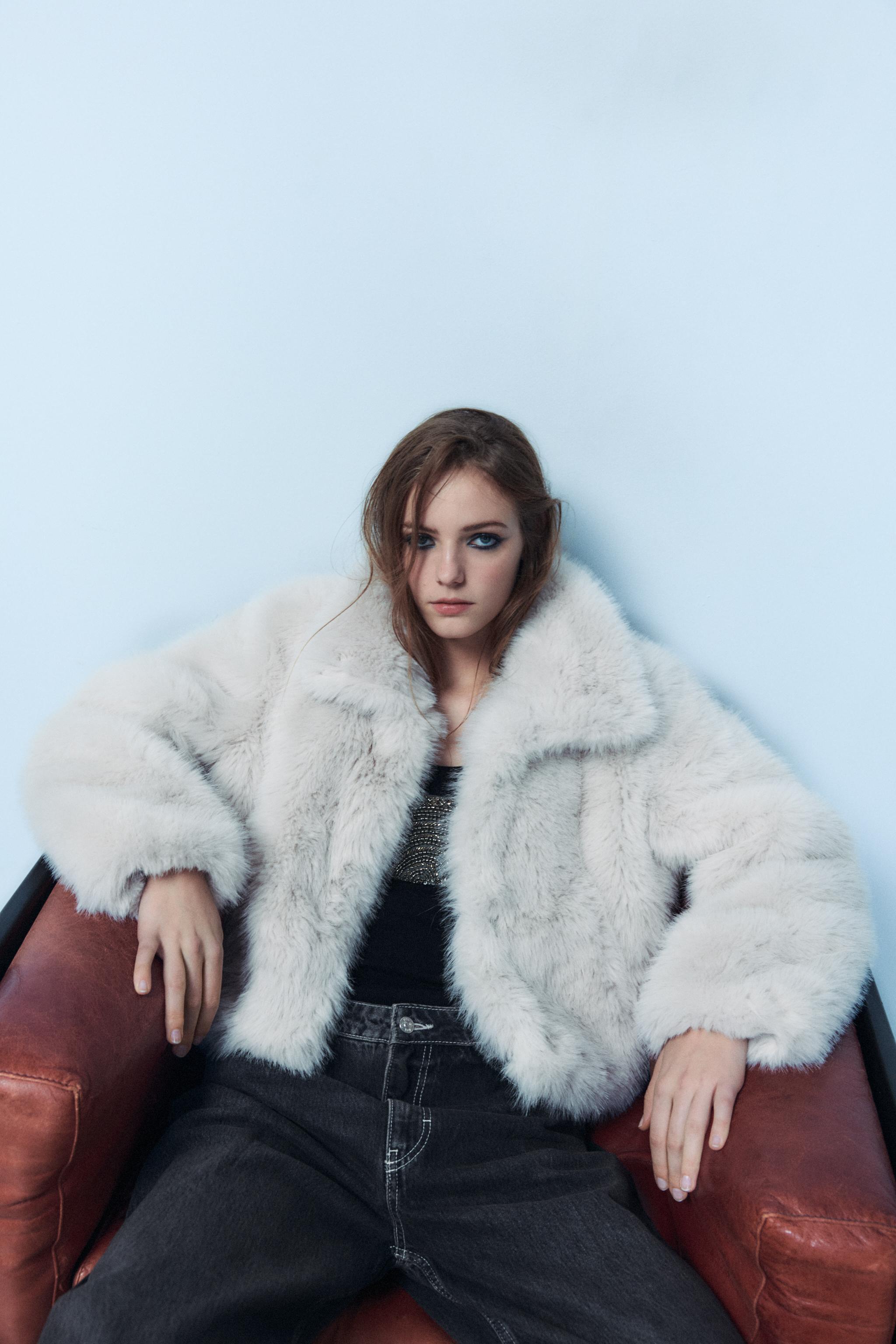 FAUX FUR SHORT COAT Product Image