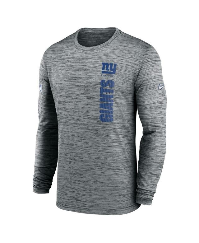 NIKE Men's Gray New York Giants 2024 Sideline Velocity Performance Long Sleeve T-shirt Product Image