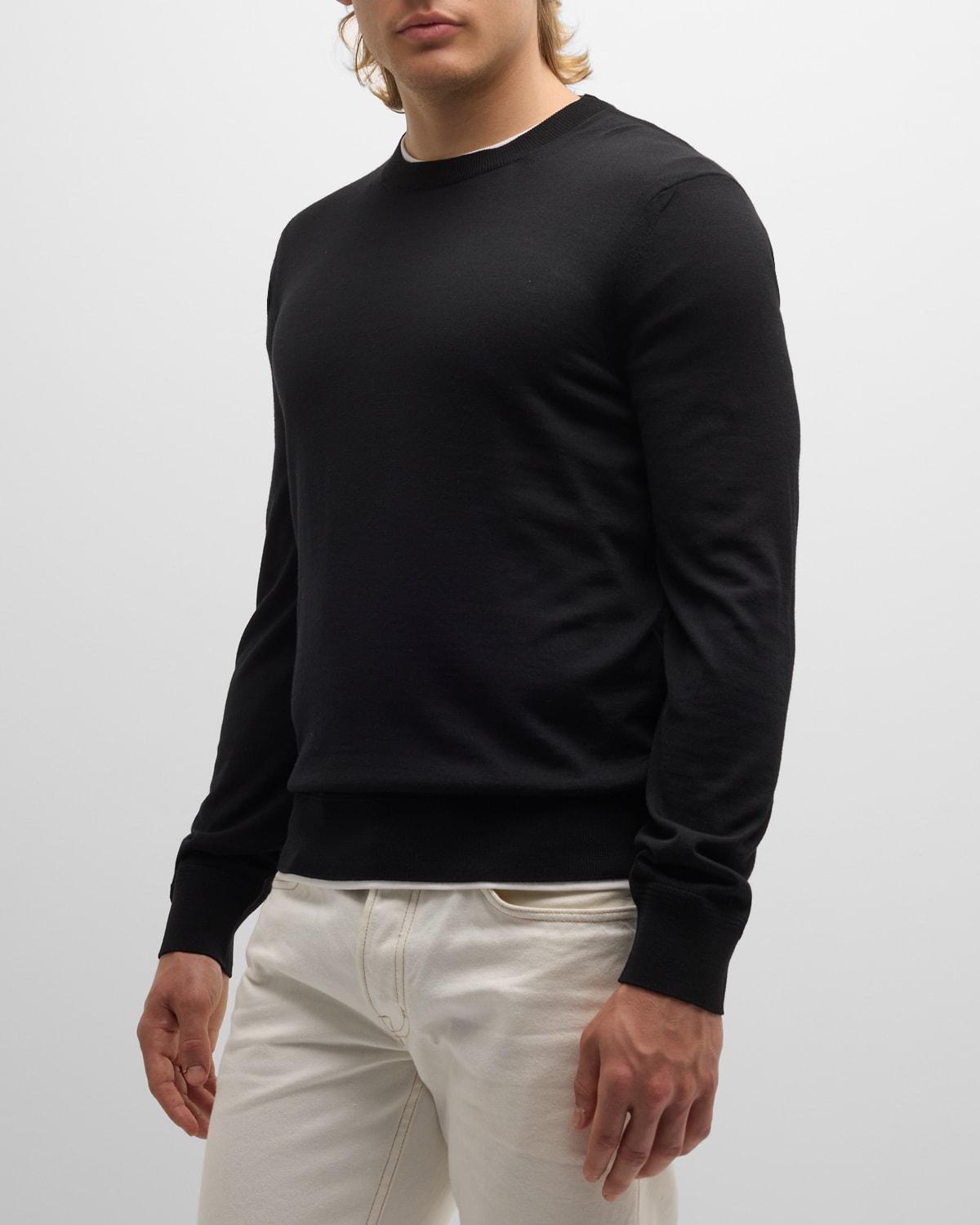 Mens Fine-Gauge Wool Sweater Product Image