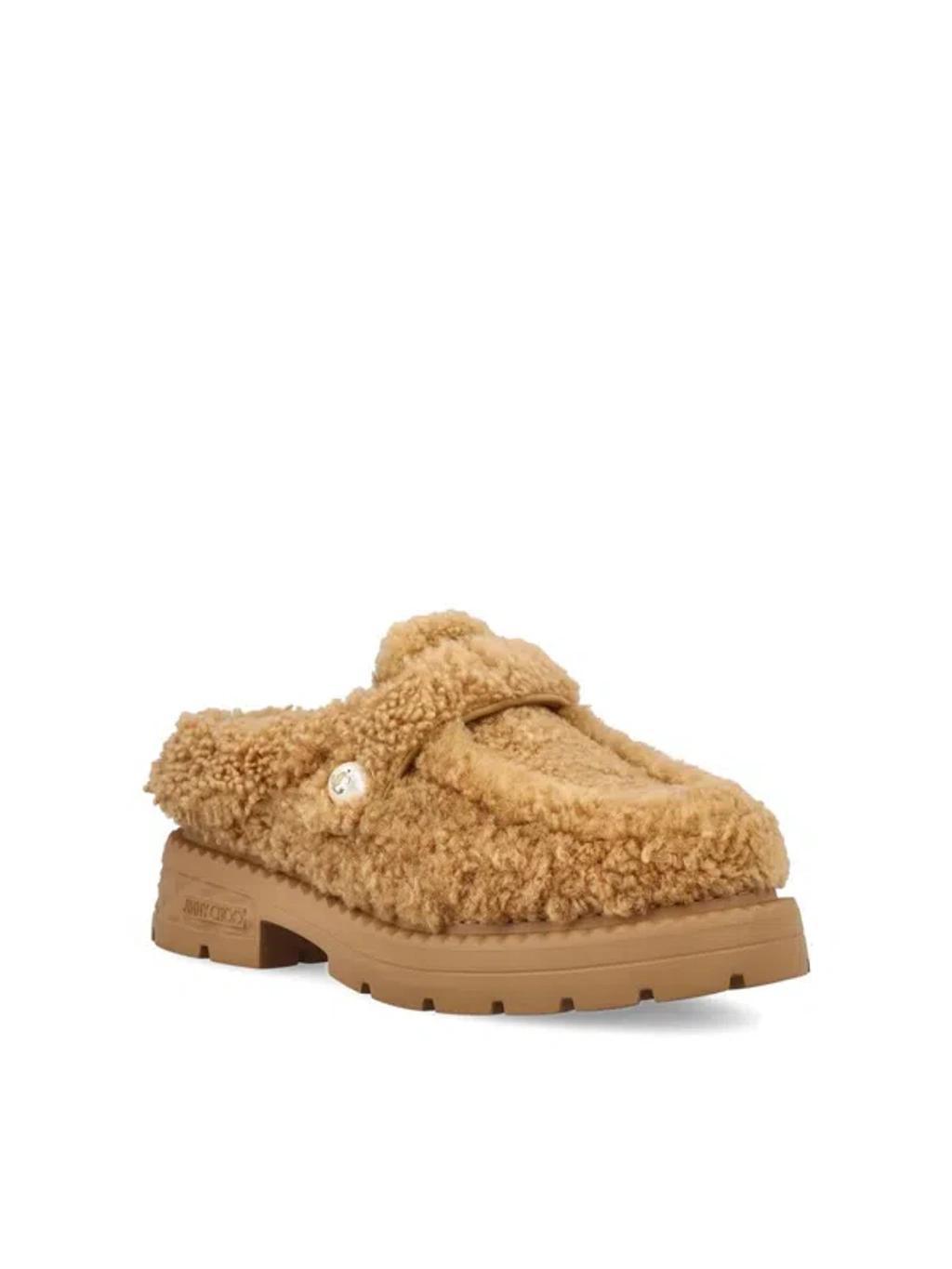 Shearling Mules In Rattan Product Image