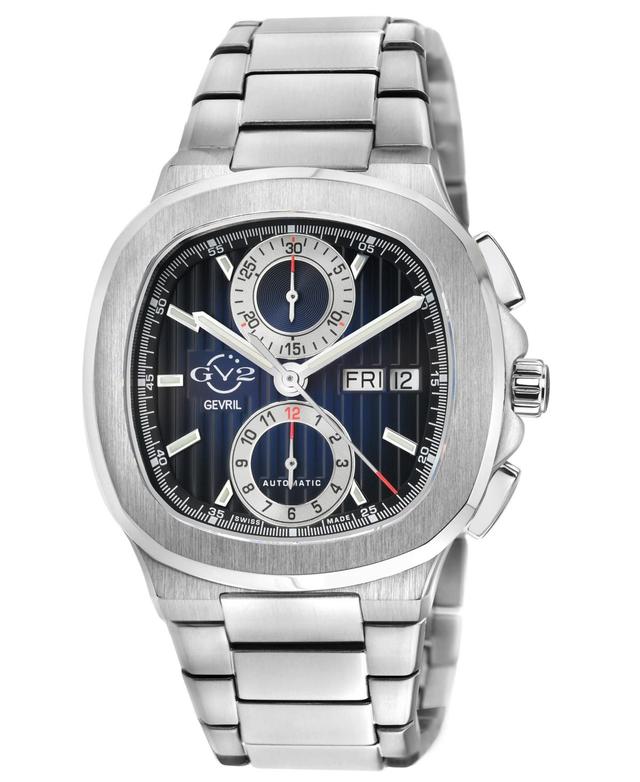 GV2 by Gevril Mens Potente Chronograph Swiss Automatic Silver-Tone Stainless Steel Watch 40mm - Silver Product Image