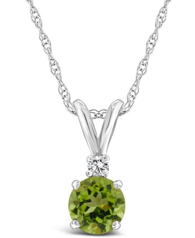 Celebration Gems 14k Gold Peridot & Diamond Accent Pendant Necklace, Womens Product Image