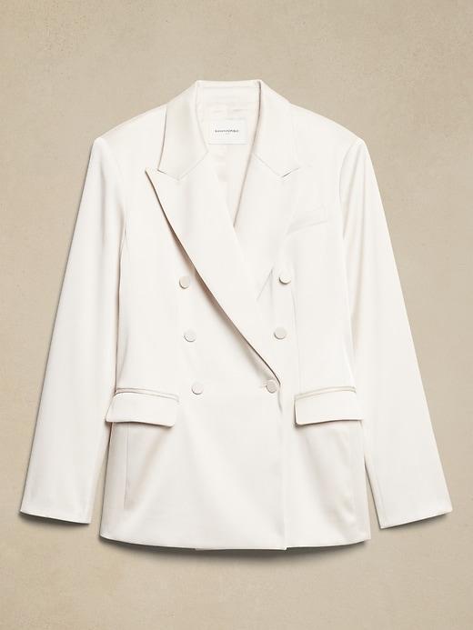 Satin Double-Breasted Blazer Product Image