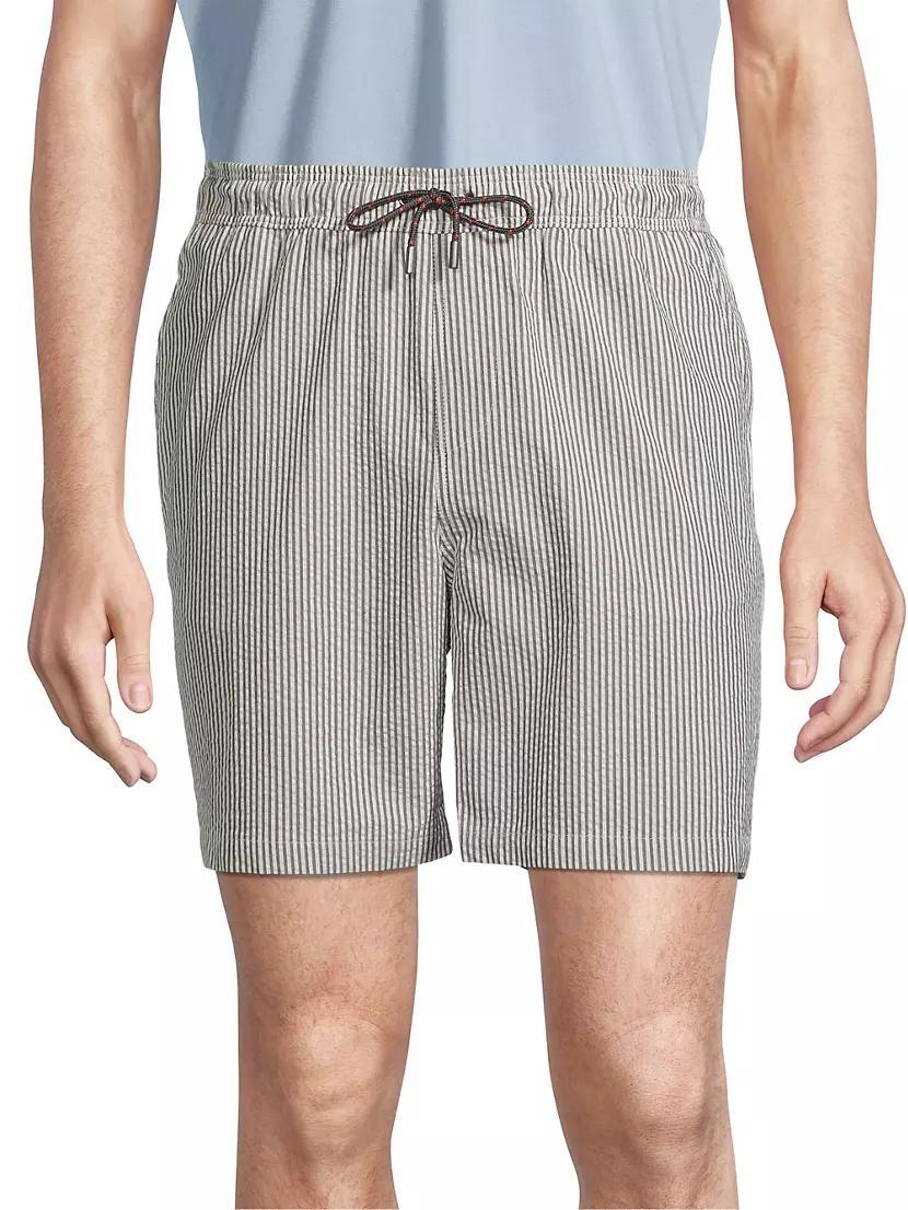 Stripe Cotton Seersucker Shorts Product Image