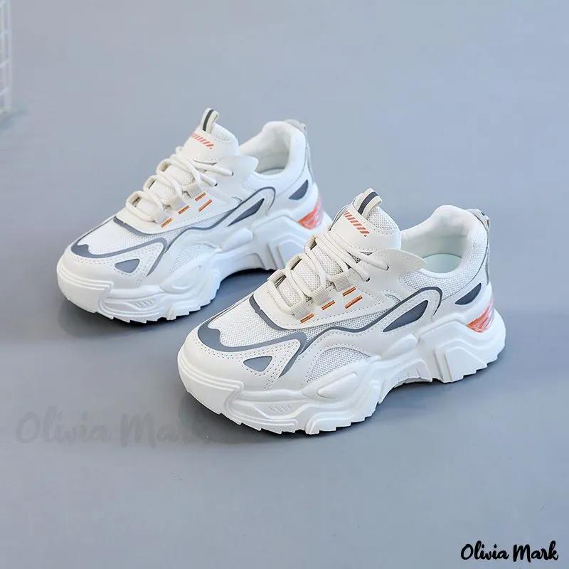 Olivia Mark – Running Shoes White Sneakers Sports Shoes Product Image