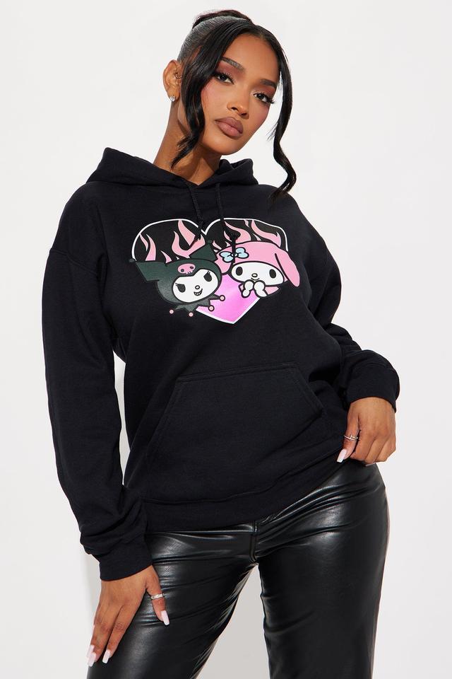 My Melody & Kuromi Hoodie - Black Product Image