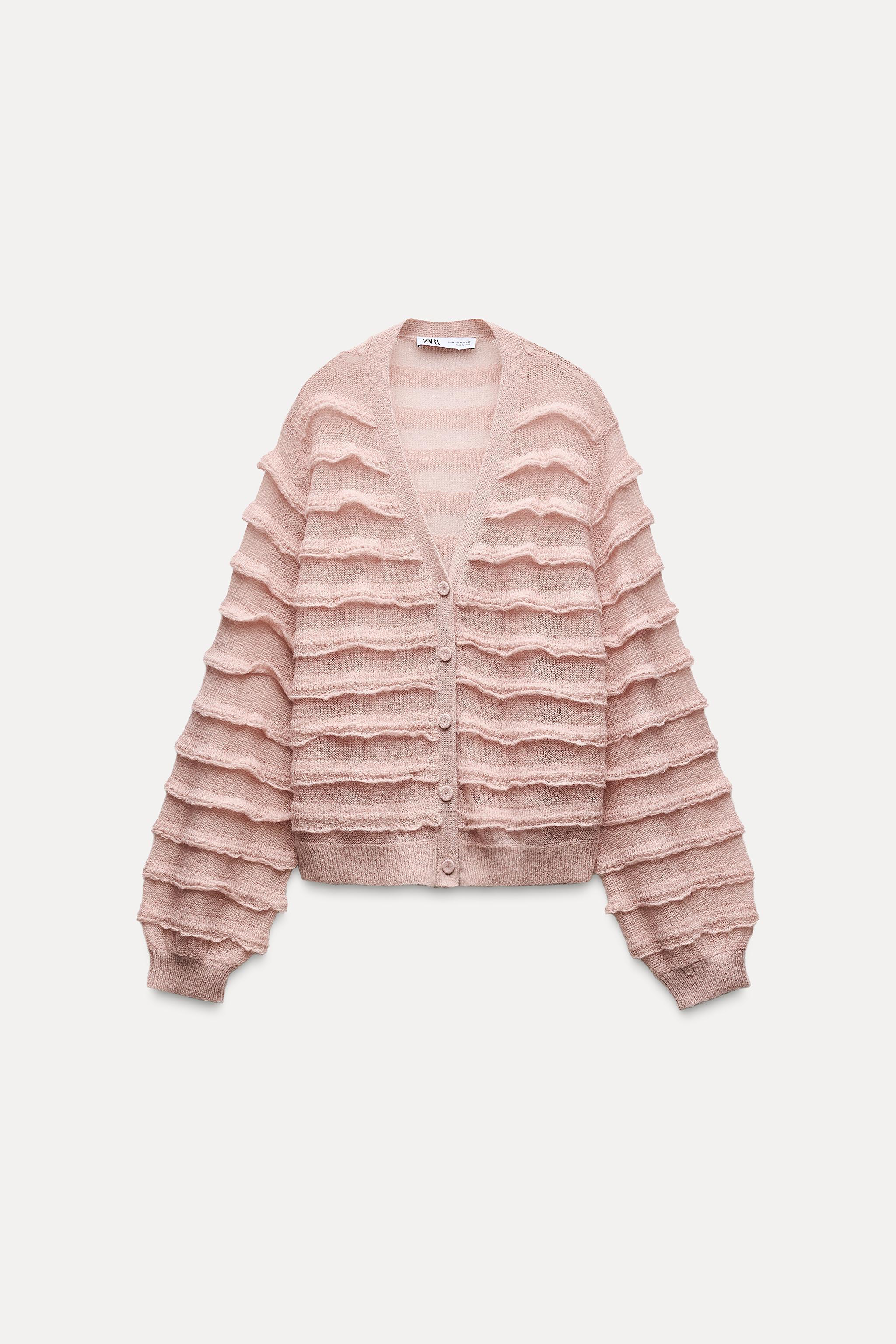 RUFFLED KNIT CARDIGAN Product Image