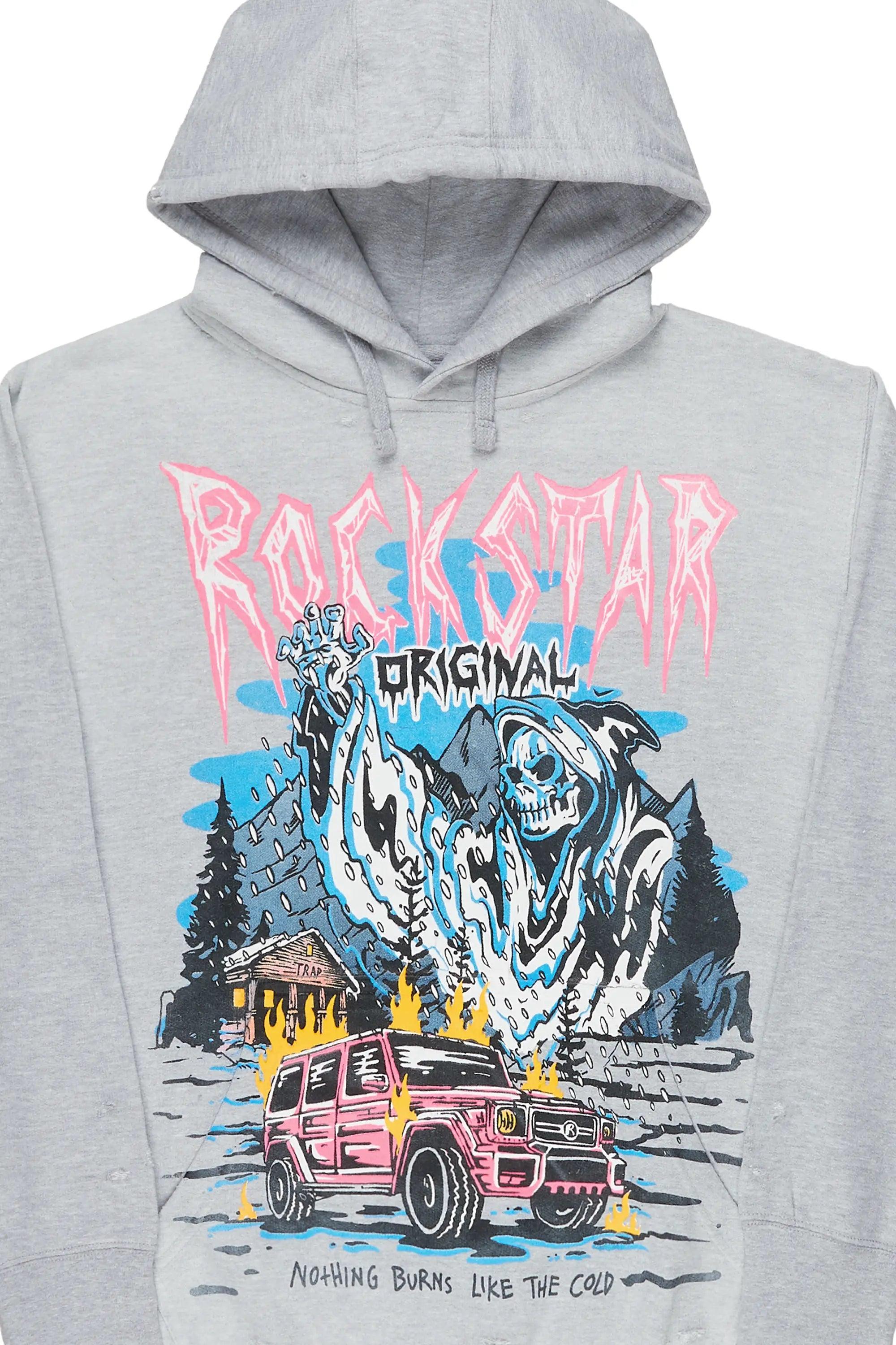 Kip Heather Grey Graphic Hoodie Male Product Image