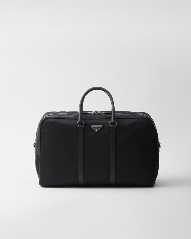 Re-Nylon and Saffiano leather duffel bag Product Image