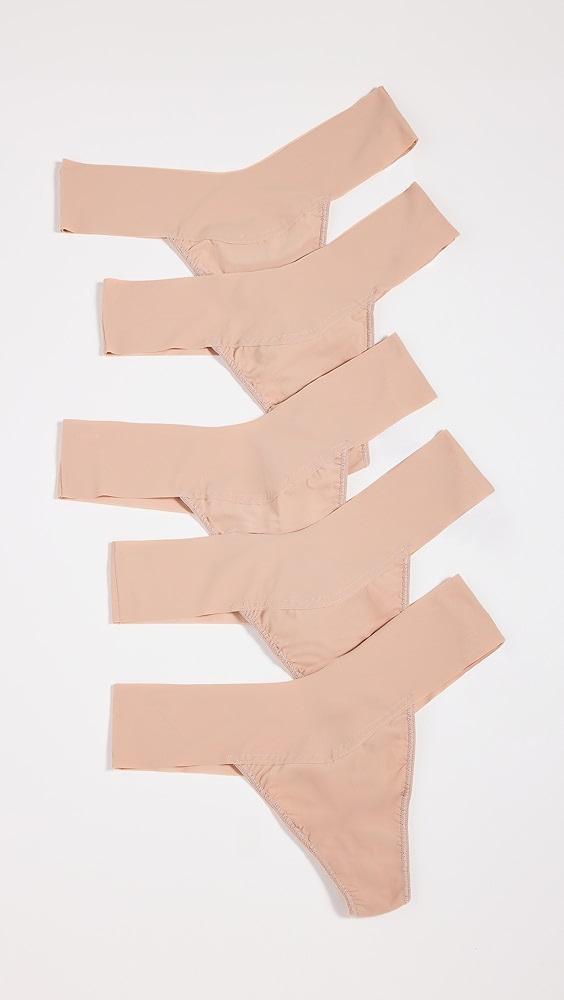 Hanky Panky Breathe Natural Thong 5 Pack | Shopbop Product Image