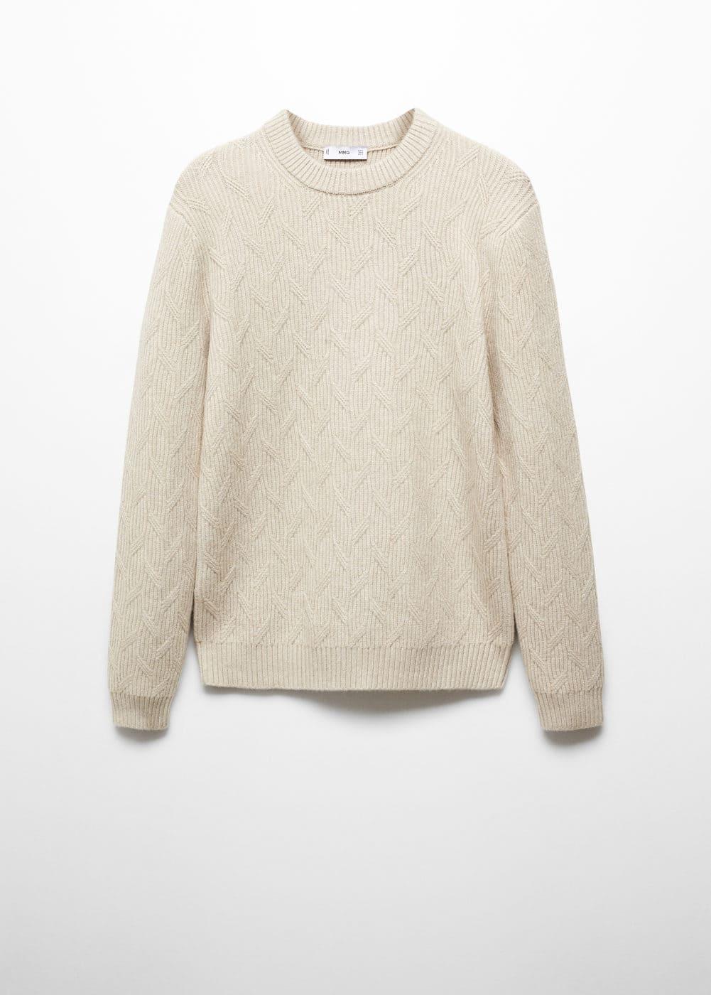 MANGO MAN - Knitted braided sweater light/pastel greyMen Product Image