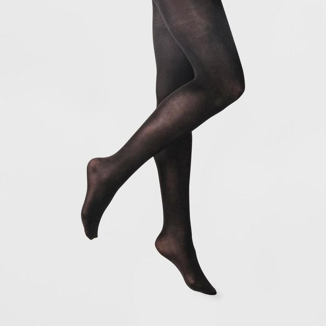 Womens 2pk 50D Opaque Tights - A New Day Black 1X/2X Product Image