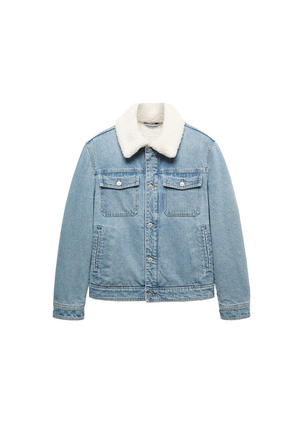 MANGO MAN - Shearling denim jacket medium vintage blueMen Product Image