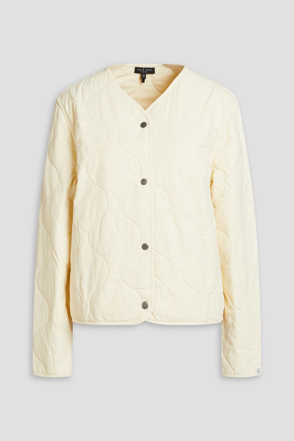 Quilted Twill Jacket In Ivory Product Image