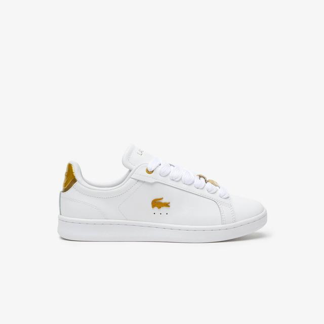 Women's Lacoste Carnaby Pro Leather Metallic Detailing Trainers Product Image