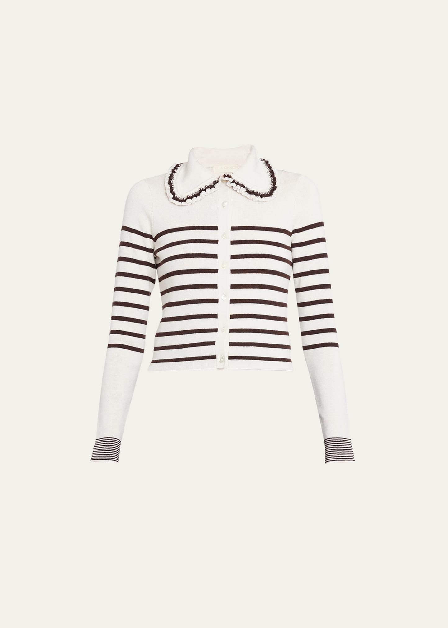 Womens Faustine Wool Striped Cardigan Product Image