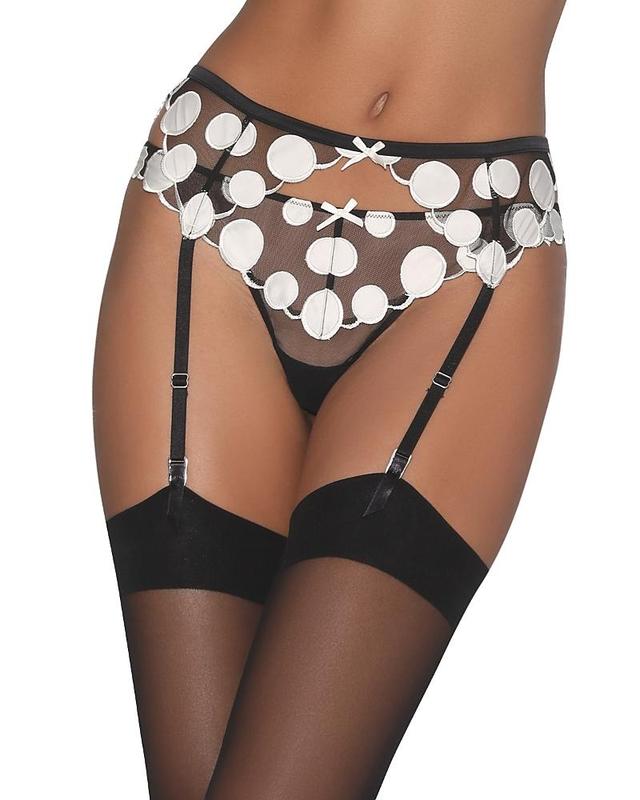 Womens Embroidered Polka Dot Thong Product Image