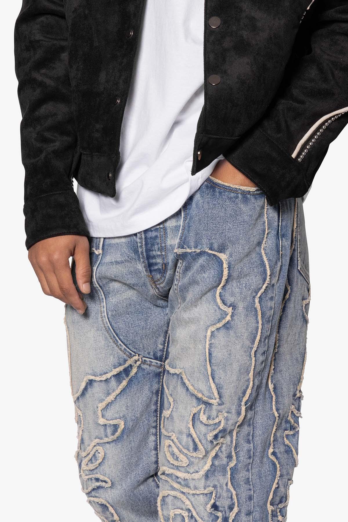 V691 Western Baggy Denim - Blue Product Image