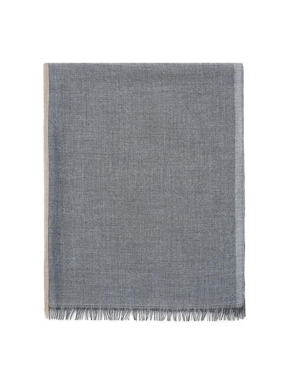 Mens Cashmere and Silk Color Block Scarf Product Image