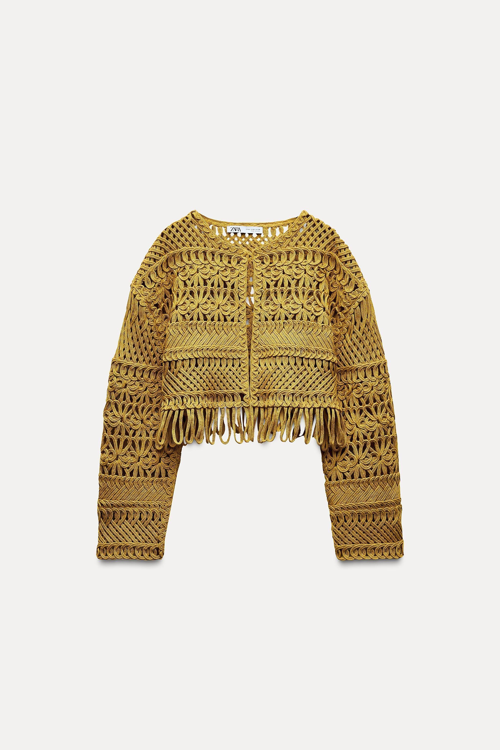 FRINGED MACRAMÉ SHORT JACKET Product Image