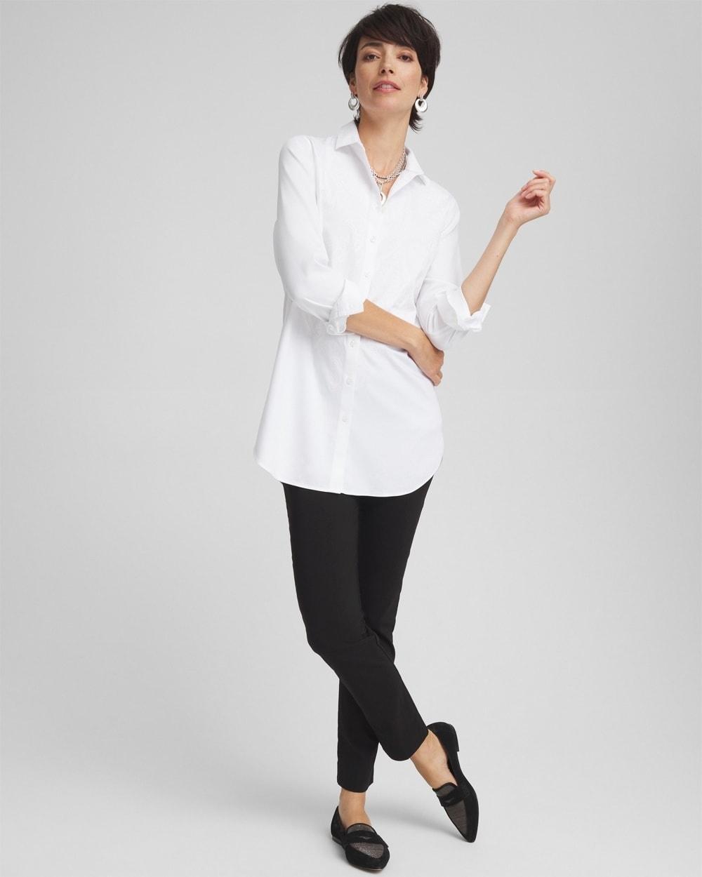 No Iron™ Embroidered Sateen Stretch Tunic Product Image