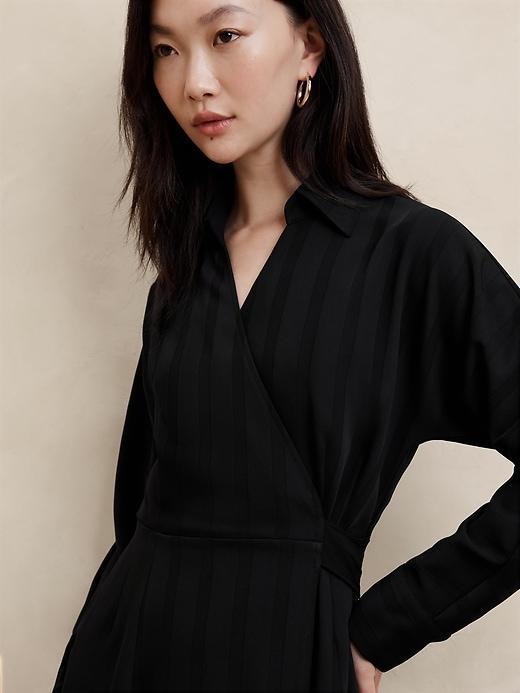 Silky Twill Wrap Midi Dress Product Image