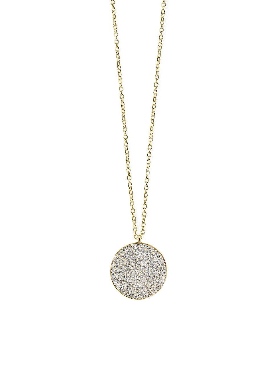 Large Flower Pendant Necklace in 18K Gold With Diamonds Product Image