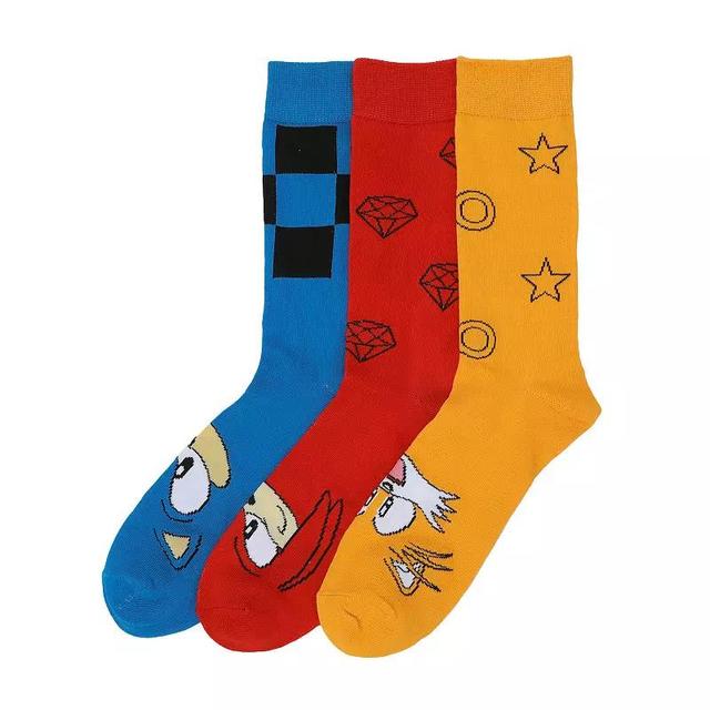 Mens 3-Pack Sonic The Hedgehog Crew Socks Product Image