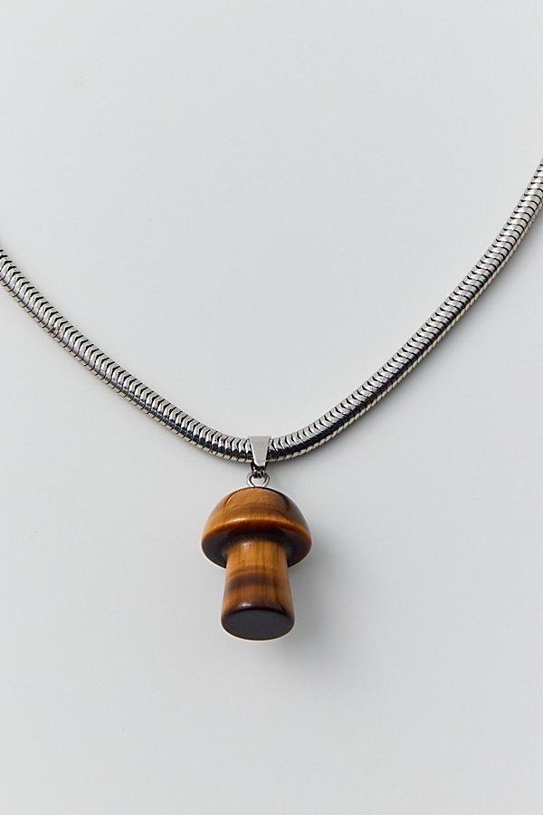 Mushroom Genuine Stone Necklace Mens at Urban Outfitters Product Image