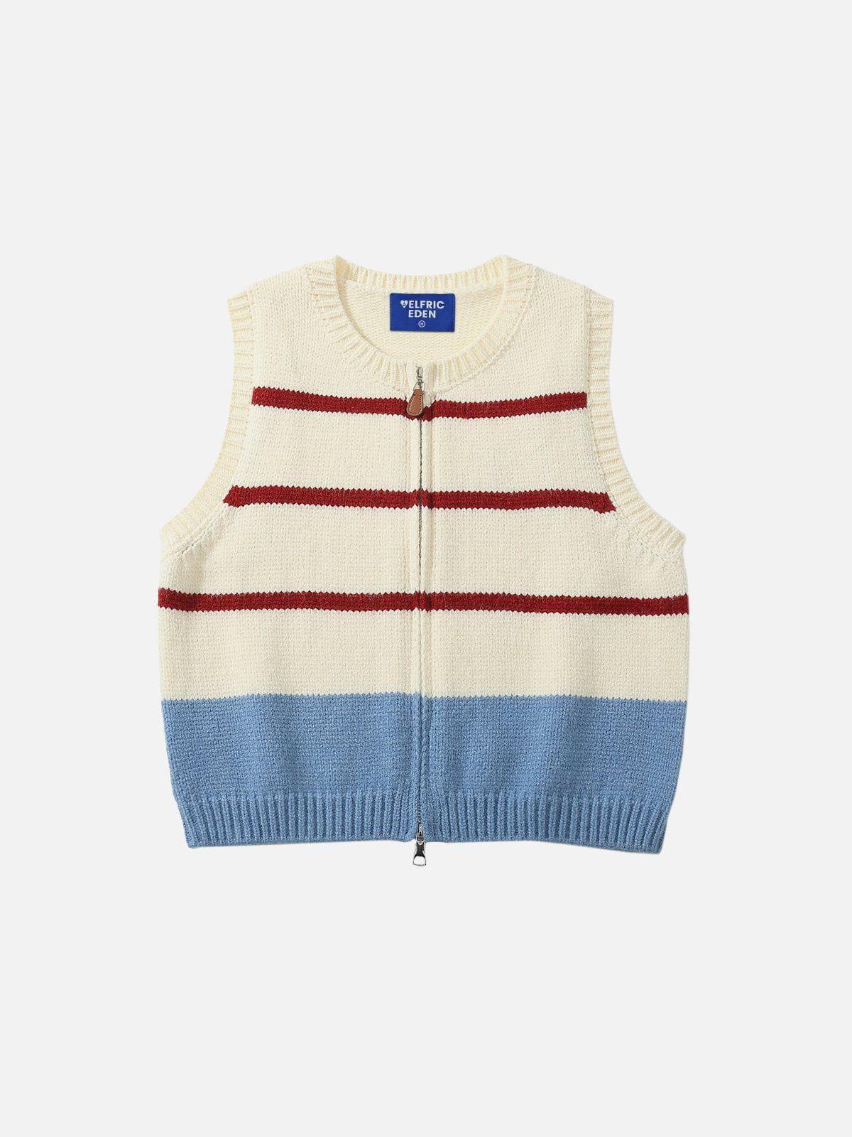 Aelfric Eden Stripe Zip Up Sweater Vest Product Image