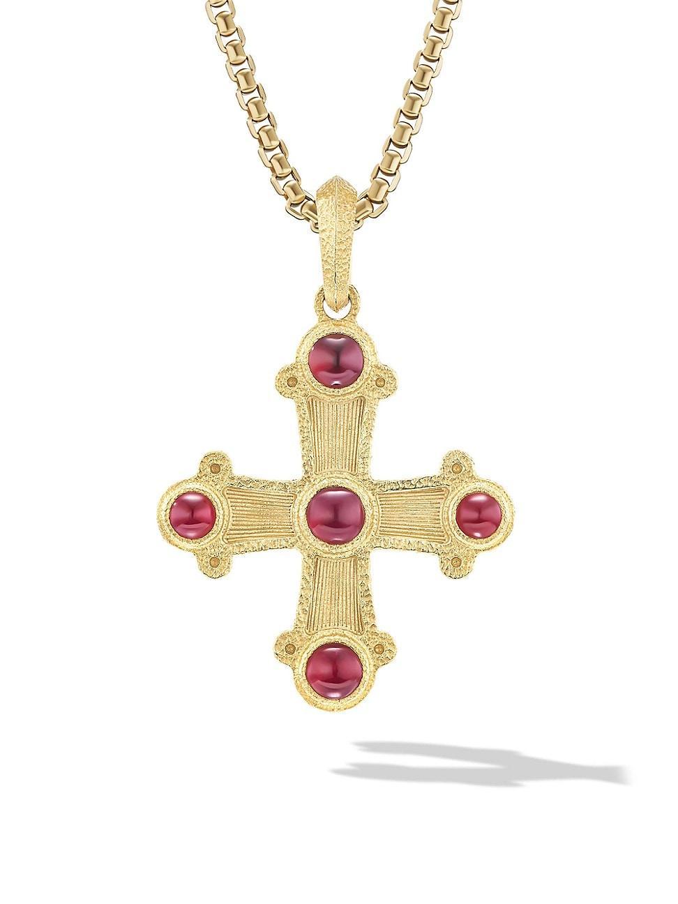 Mens Shipwreck Cross Amulet in 18K Yellow Gold Product Image