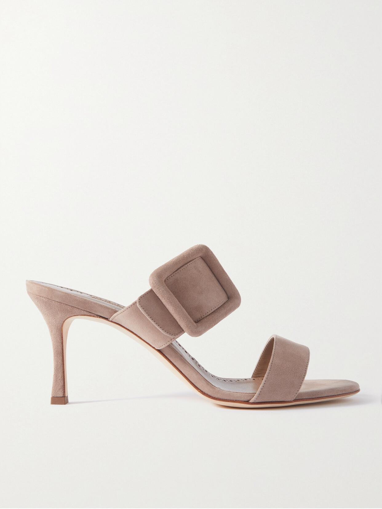 Suede Gable 70 Sandal In Dark Nude Product Image