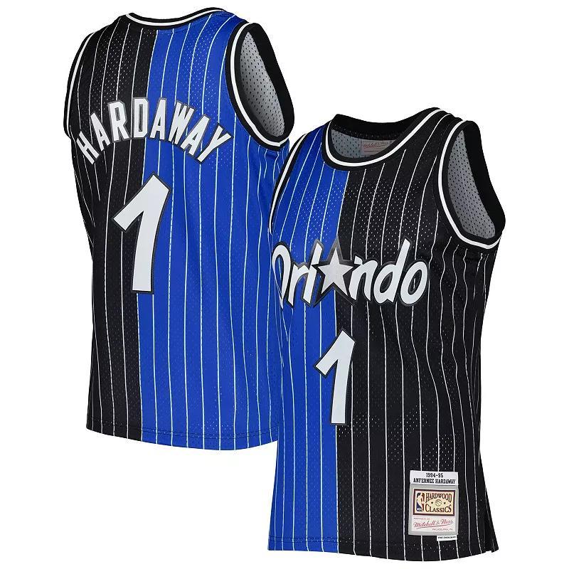 Mens Mitchell & Ness Penny Hardaway Blue/Black Orlando Magic Hardwood Classics 1994-95 Split Swingman Jersey Product Image