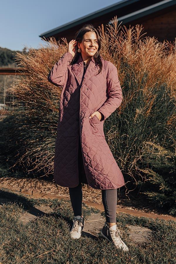 Chilly Wind Quilted Coat in Light Royal Plum Product Image