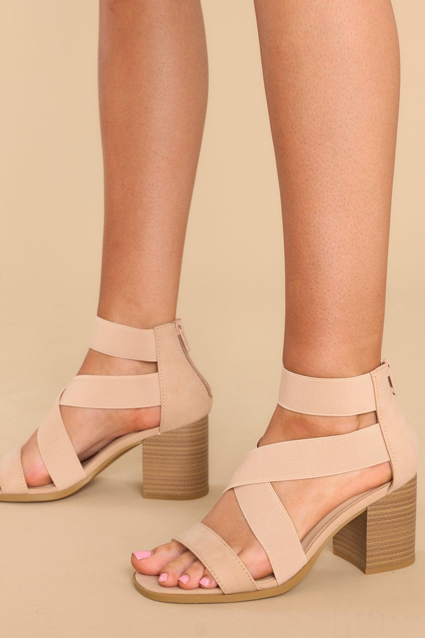 The Real Me Beige High Heel Sandals Product Image