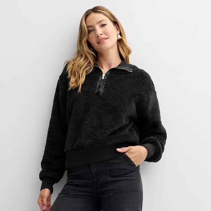 Womens Sonoma Goods For Life Cozy Quarter Zip Pullover Product Image